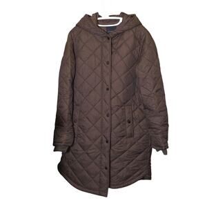Weatherproof brand Packable Hooded Puffer Coat Women sz L NWOT Brown